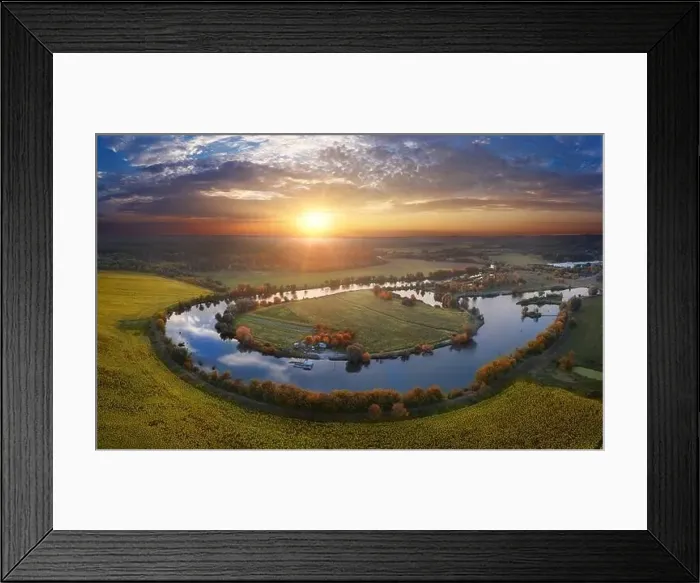 Framed Print : Mystical morning river, the sun's rays shine through the fog Framed Print : Mystical morning river, the sun's rays shine through the fog