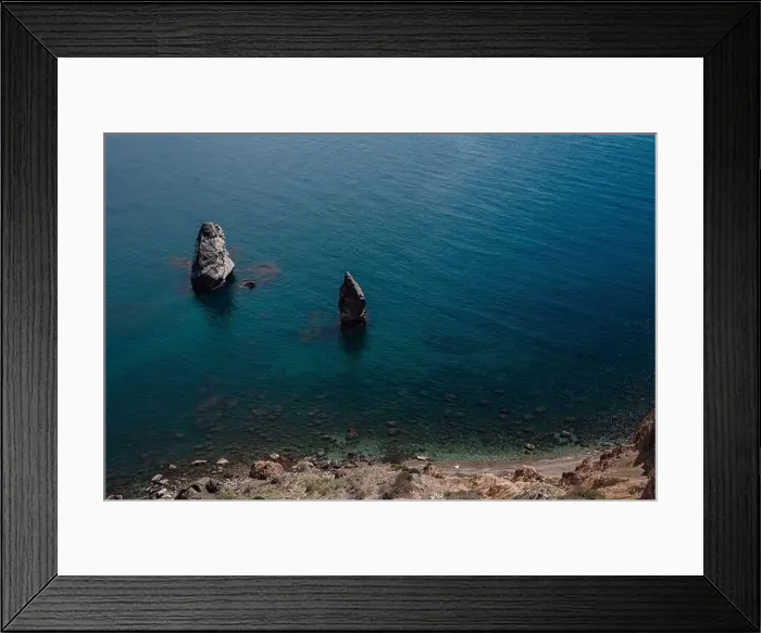 Framed Print : Beautiful view from the cliff on the blue sea Framed Print : Beautiful view from the cliff on the blue sea