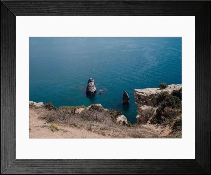 Framed Print : Beautiful view from the cliff on the blue sea Framed Print : Beautiful view from the cliff on the blue sea