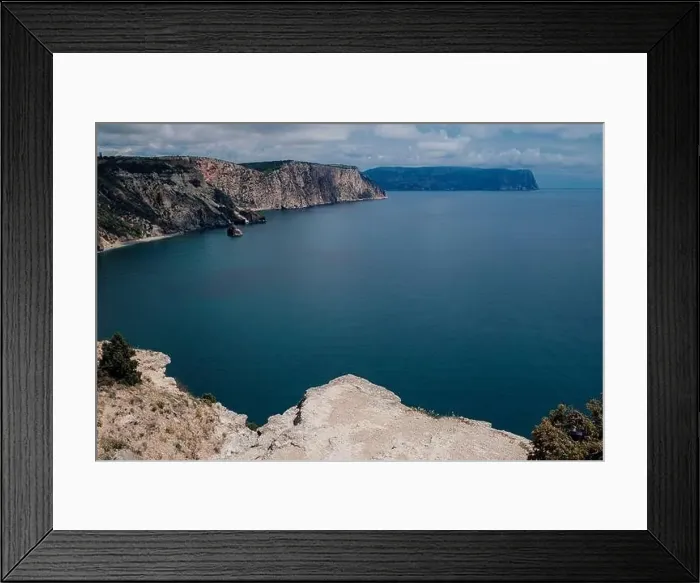 Framed Print : Beautiful view from the cliff on the blue sea Framed Print : Beautiful view from the cliff on the blue sea