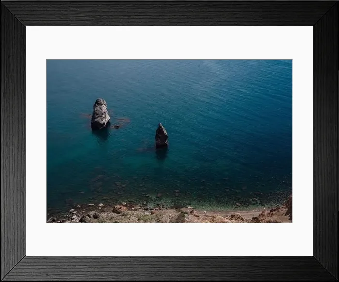 Framed Print : Beautiful view from the cliff on the blue sea Framed Print : Beautiful view from the cliff on the blue sea