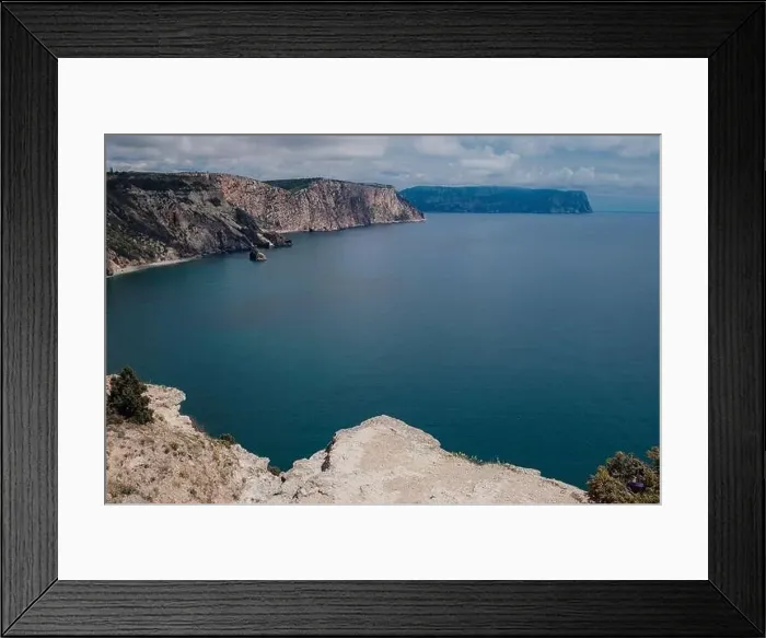 Framed Print : Beautiful view from the cliff on the blue sea Framed Print : Beautiful view from the cliff on the blue sea