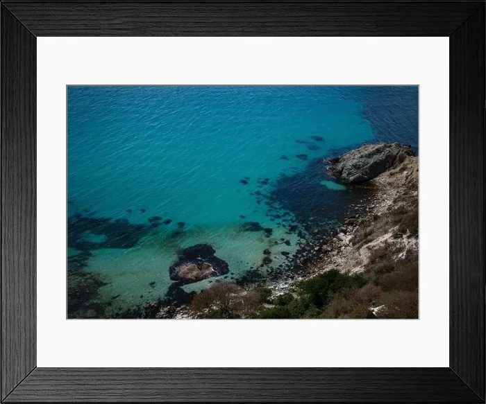 Framed Print : Beautiful view from the cliff on the blue sea Framed Print : Beautiful view from the cliff on the blue sea
