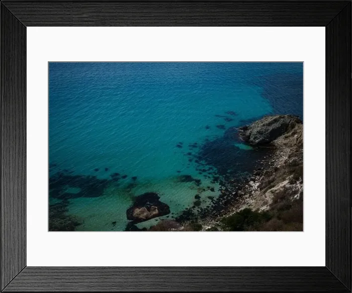 Framed Print : Beautiful view from the cliff on the blue sea Framed Print : Beautiful view from the cliff on the blue sea