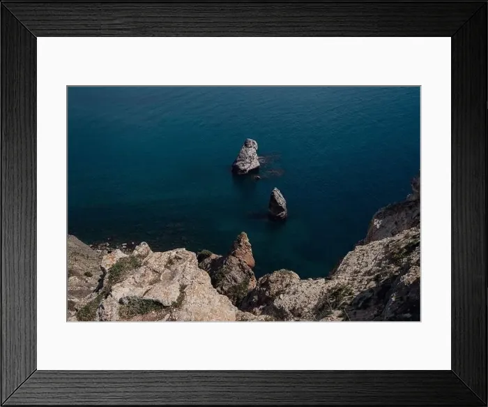 Framed Print : Beautiful view from the cliff on the blue sea Framed Print : Beautiful view from the cliff on the blue sea