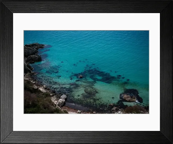 Framed Print : Beautiful view from the cliff on the blue sea Framed Print : Beautiful view from the cliff on the blue sea