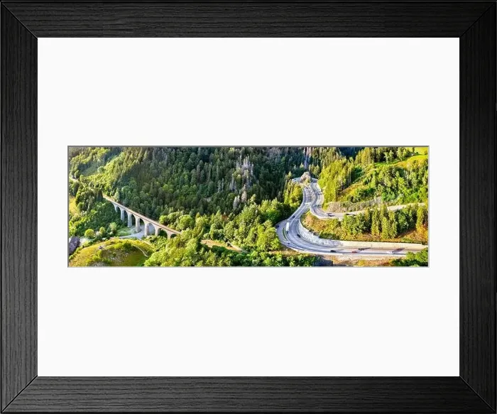 Framed Print : Railway viaduct and hairpin bend at Ravenna Gorge in Germany Framed Print : Railway viaduct and hairpin bend at Ravenna Gorge in Germany