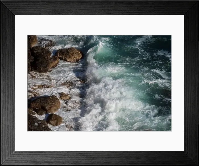 Framed Print : Ocean wave background breaking sea water rocky shore rough seas turquoise water gradient foam Framed Print : Ocean wave background breaking sea water rocky shore rough seas turquoise water gradient foam