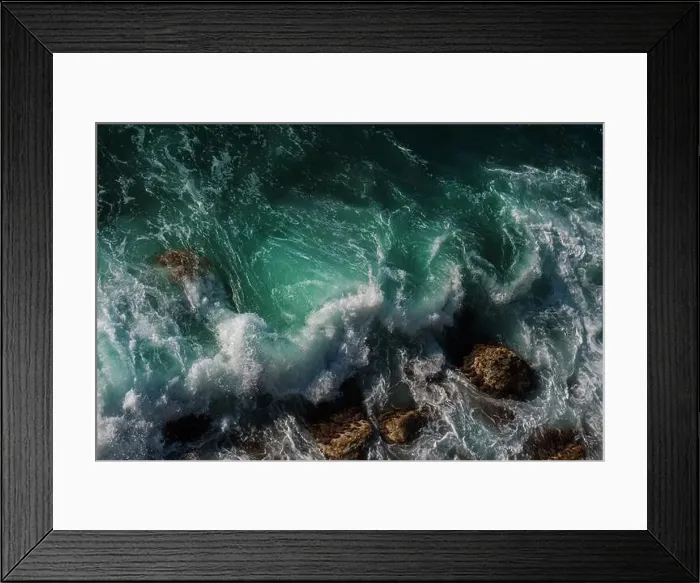 Framed Print : Ocean wave background breaking sea water rocky shore rough seas turquoise water gradient foam Framed Print : Ocean wave background breaking sea water rocky shore rough seas turquoise water gradient foam