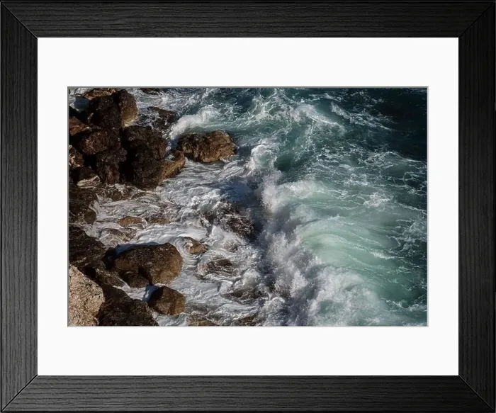 Framed Print : Ocean wave background breaking sea water rocky shore rough seas turquoise water gradient foam Framed Print : Ocean wave background breaking sea water rocky shore rough seas turquoise water gradient foam