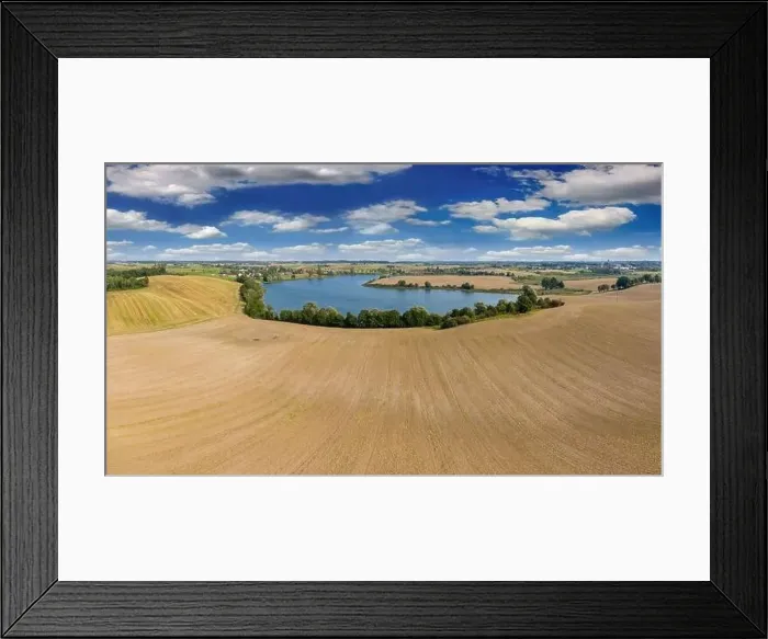 Framed Print : aerial view of Warmia after the harvest Framed Print : aerial view of Warmia after the harvest