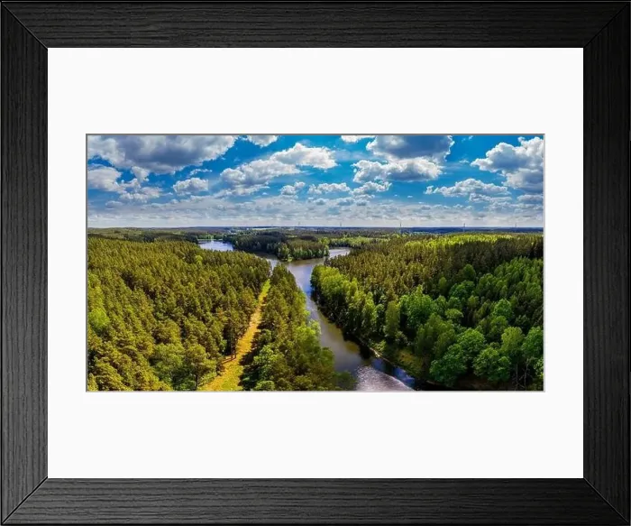 Framed Print : bird's-eye view of the Łyna river Framed Print : bird's-eye view of the Łyna river