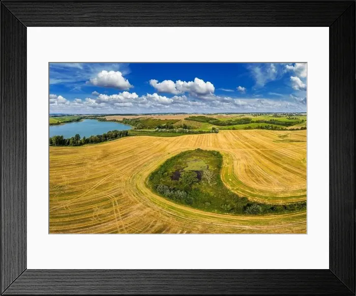Framed Print : aerial view of Warmia after the harvest Framed Print : aerial view of Warmia after the harvest