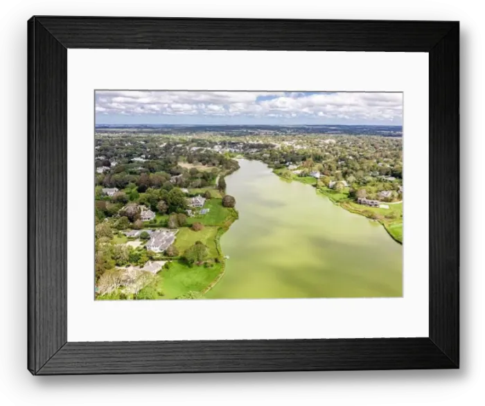 Framed Print : Aerial image of Agawam Lake and Southampton, Southampton, NY Framed Print : Aerial image of Agawam Lake and Southampton, Southampton, NY