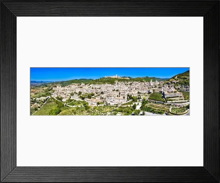 Framed Print : Aerial panorama of Assisi in Italy