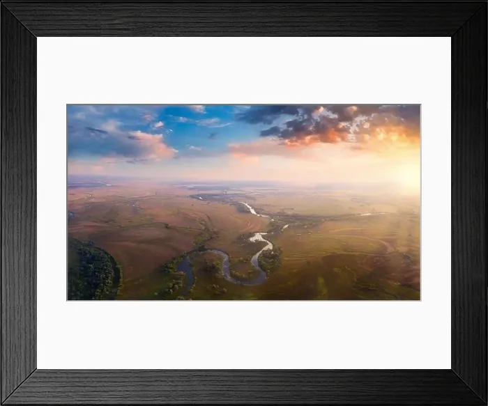 Framed Print : Mystical morning river, the sun's rays shine through the fog Framed Print : Mystical morning river, the sun's rays shine through the fog