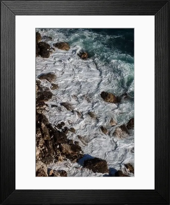Framed Print : Ocean wave background breaking sea water rocky shore rough seas turquoise water gradient foam Framed Print : Ocean wave background breaking sea water rocky shore rough seas turquoise water gradient foam