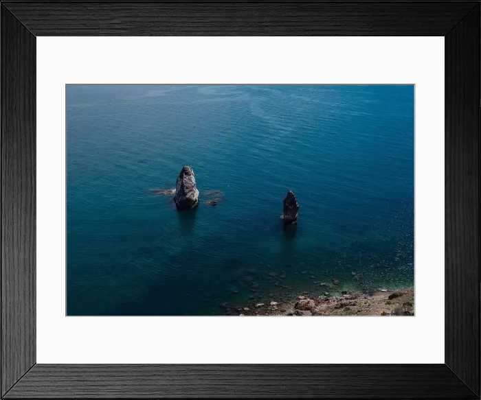 Framed Print : Beautiful view from the cliff on the blue sea Framed Print : Beautiful view from the cliff on the blue sea