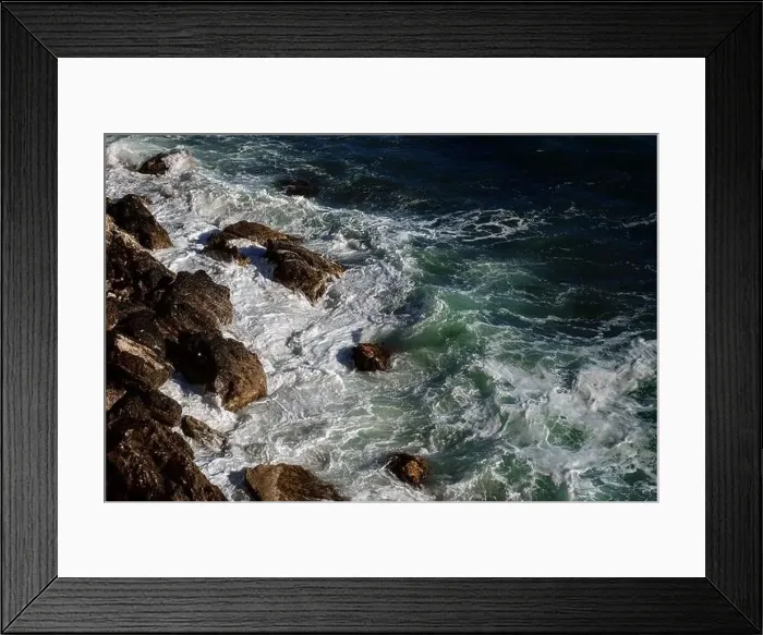 Framed Print : Ocean wave background breaking sea water rocky shore rough seas turquoise water gradient foam Framed Print : Ocean wave background breaking sea water rocky shore rough seas turquoise water gradient foam