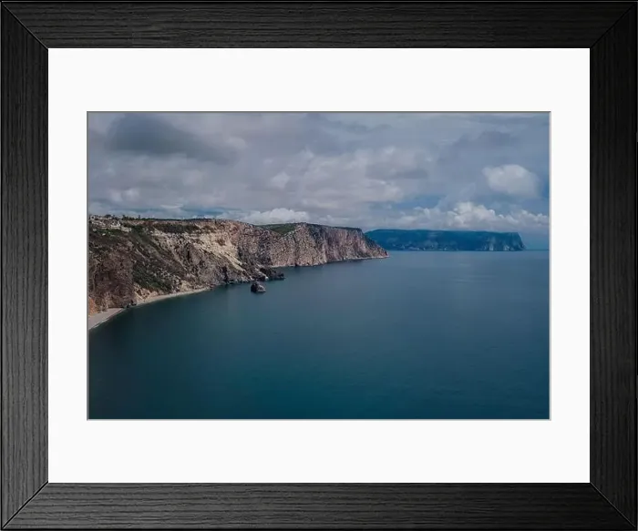 Framed Print : Beautiful view from the cliff on the blue sea Framed Print : Beautiful view from the cliff on the blue sea