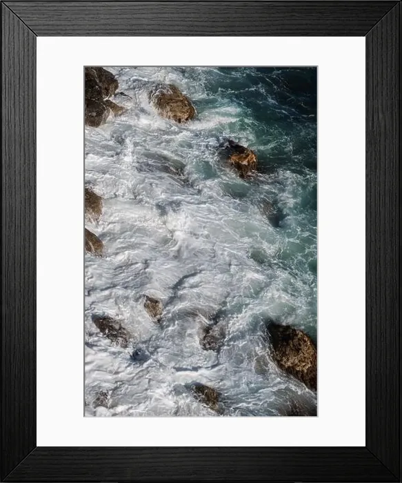 Framed Print : Ocean wave background breaking sea water rocky shore rough seas turquoise water gradient foam Framed Print : Ocean wave background breaking sea water rocky shore rough seas turquoise water gradient foam