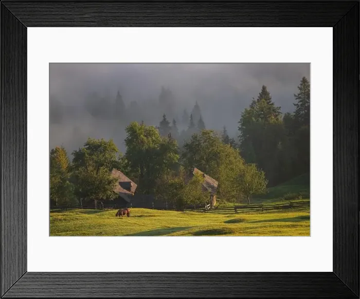 Framed Print : Early fall landscape in the beautiful Romanian villages Framed Print : Early fall landscape in the beautiful Romanian villages