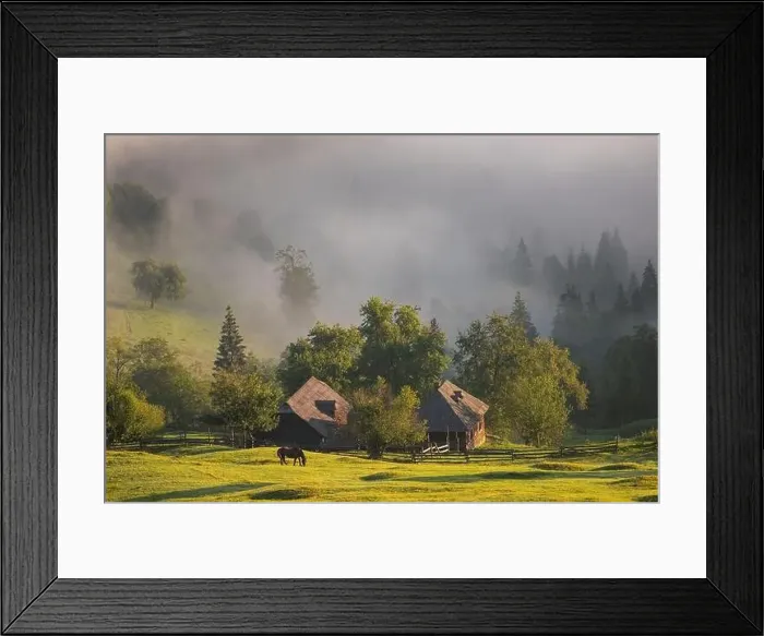 Framed Print : Early fall landscape in the beautiful Romanian villages Framed Print : Early fall landscape in the beautiful Romanian villages