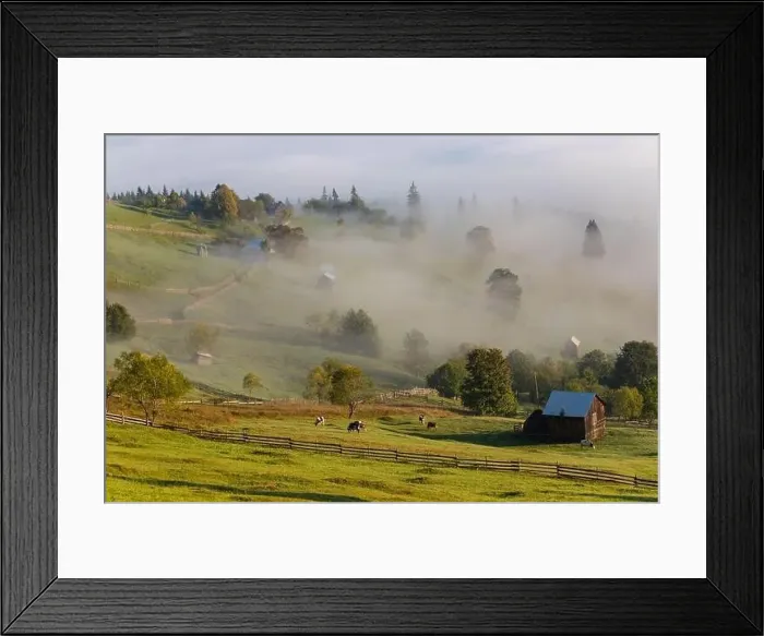 Framed Print : Early fall landscape in the beautiful Romanian villages Framed Print : Early fall landscape in the beautiful Romanian villages