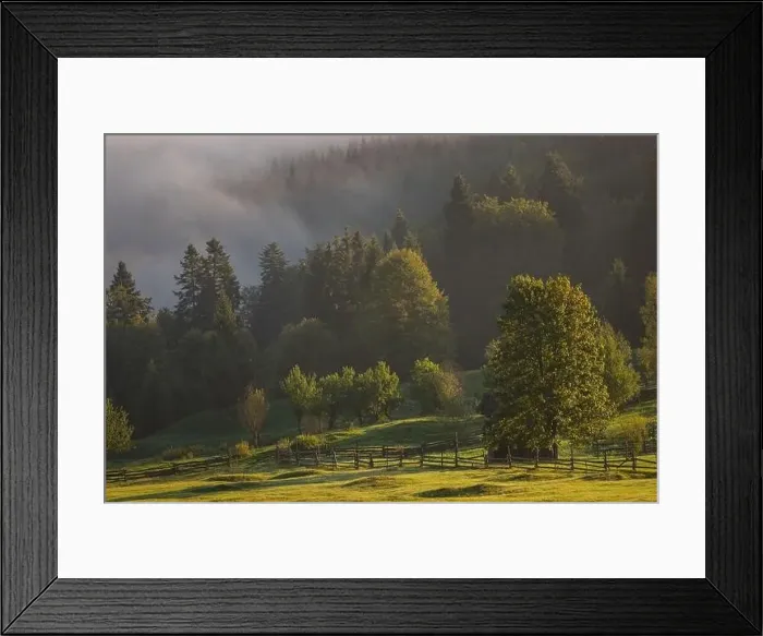 Framed Print : Early fall landscape in the beautiful Romanian villages Framed Print : Early fall landscape in the beautiful Romanian villages