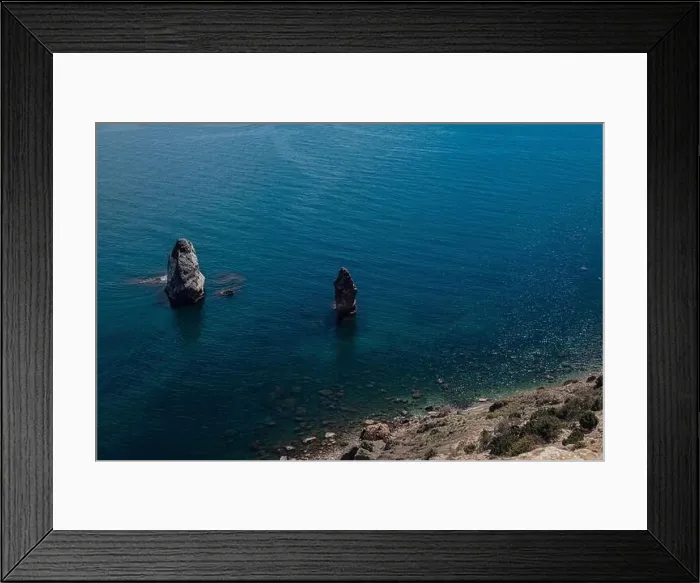 Framed Print : Beautiful view from the cliff on the blue sea Framed Print : Beautiful view from the cliff on the blue sea
