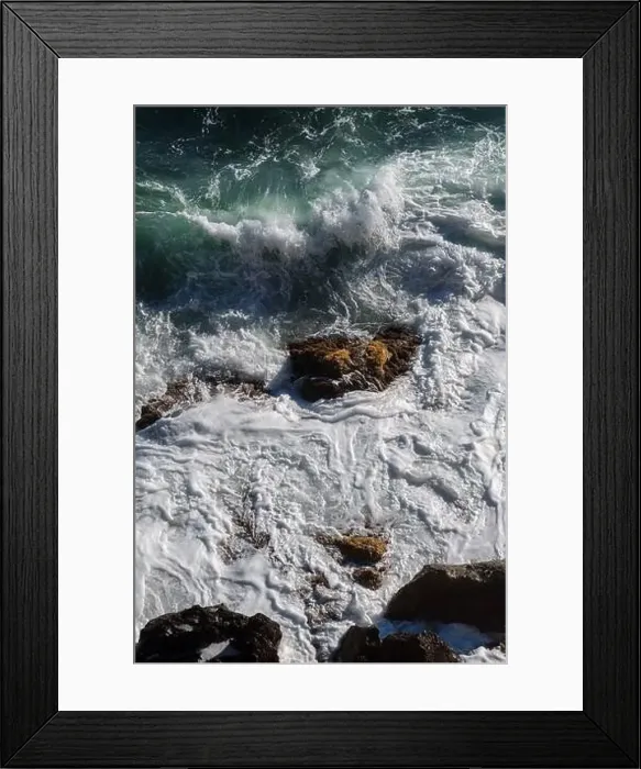 Framed Print : Ocean wave background breaking sea water rocky shore rough seas turquoise water gradient foam Framed Print : Ocean wave background breaking sea water rocky shore rough seas turquoise water gradient foam