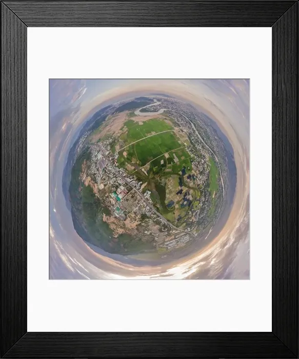 Framed Print : Mountains, river and city of Nha Trang, view from a drone Framed Print : Mountains, river and city of Nha Trang, view from a drone