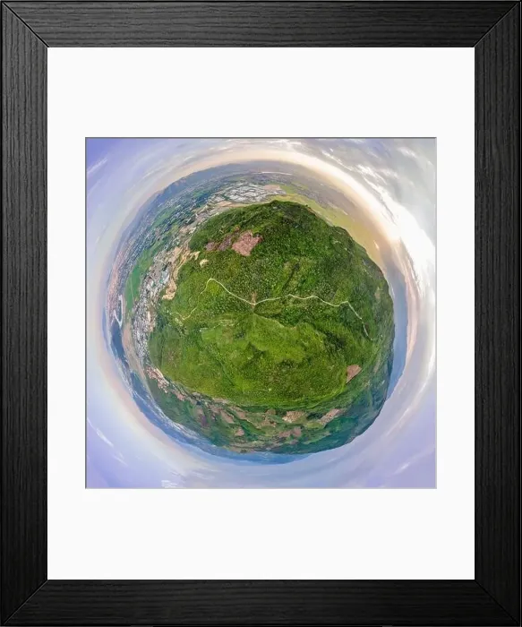 Framed Print : Mountains, river and city of Nha Trang, view from a drone Framed Print : Mountains, river and city of Nha Trang, view from a drone