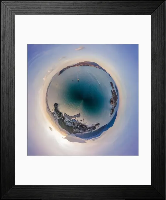 Framed Print : The cable car at Nha Trang beach. Aerial view from drone Framed Print : The cable car at Nha Trang beach. Aerial view from drone