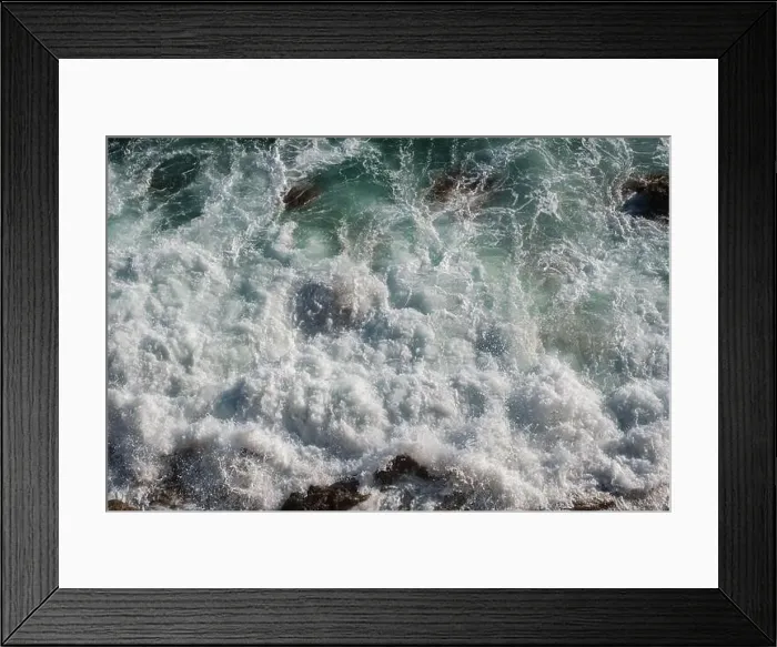 Framed Print : Ocean wave background breaking sea water rocky shore rough seas turquoise water gradient foam Framed Print : Ocean wave background breaking sea water rocky shore rough seas turquoise water gradient foam