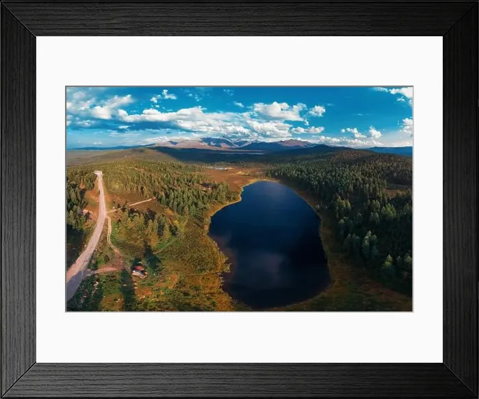 Framed Print : Aerial drone view of the lake of Kidelyu Framed Print : Aerial drone view of the lake of Kidelyu