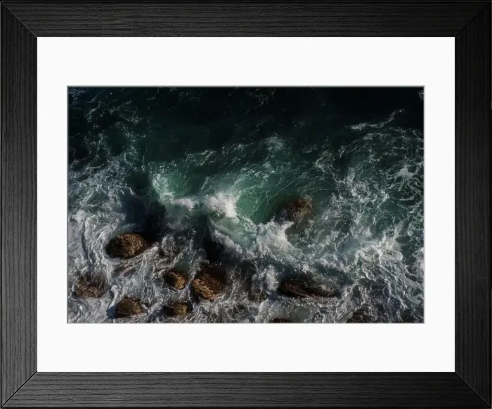 Framed Print : Ocean wave background breaking sea water rocky shore rough seas turquoise water gradient foam Framed Print : Ocean wave background breaking sea water rocky shore rough seas turquoise water gradient foam