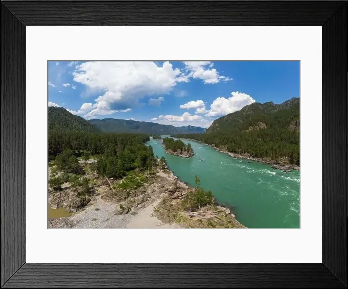 Framed Print : Aerial view of Katun river Framed Print : Aerial view of Katun river