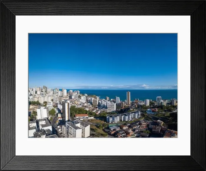 Framed Print : Drone aerial view of cityscape of Salvador, Bahia, Brazil. Aerial view of buildings Framed Print : Drone aerial view of cityscape of Salvador, Bahia, Brazil. Aerial view of buildings