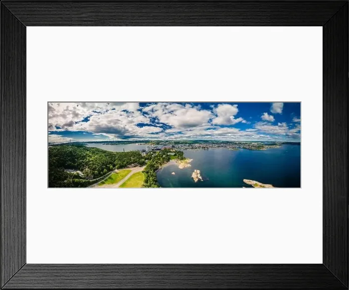 Framed Print : Drone view of Kristiansand town and Kvadraturen from Oderoya, Norway Framed Print : Drone view of Kristiansand town and Kvadraturen from Oderoya, Norway
