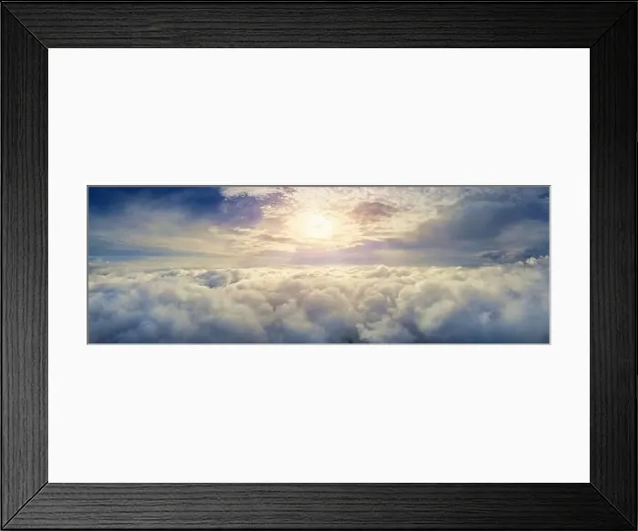 Framed Print : Panorama of Flying over the clouds Framed Print : Panorama of Flying over the clouds