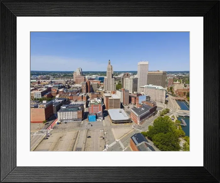 Framed Print : Providence modern city aerial view in downtown providence Framed Print : Providence modern city aerial view in downtown providence