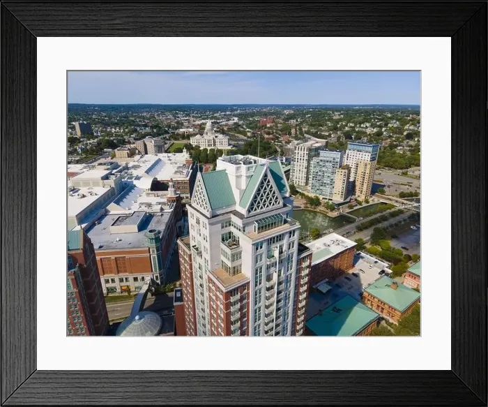 Framed Print : Providence modern city aerial view in downtown providence Framed Print : Providence modern city aerial view in downtown providence