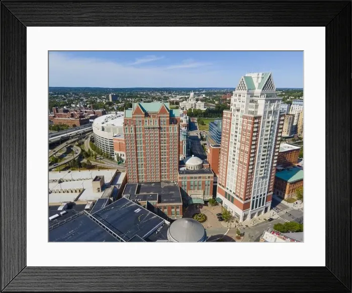 Framed Print : Providence modern city aerial view in downtown providence Framed Print : Providence modern city aerial view in downtown providence