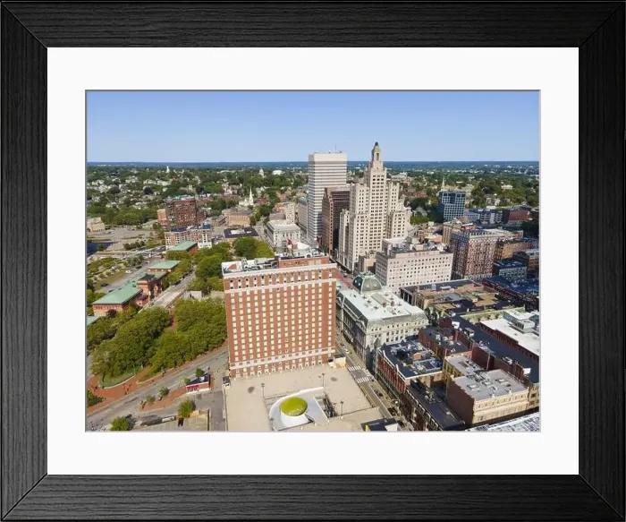 Framed Print : Providence modern city aerial view in downtown providence Framed Print : Providence modern city aerial view in downtown providence