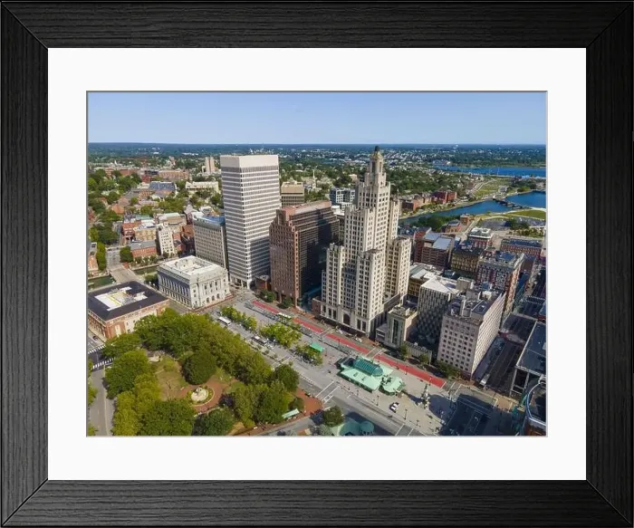 Framed Print : Providence modern city aerial view in downtown providence Framed Print : Providence modern city aerial view in downtown providence
