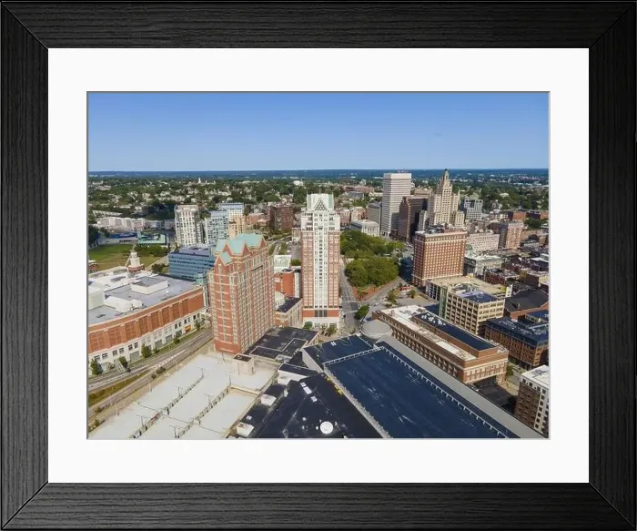 Framed Print : Providence modern city aerial view in downtown providence Framed Print : Providence modern city aerial view in downtown providence