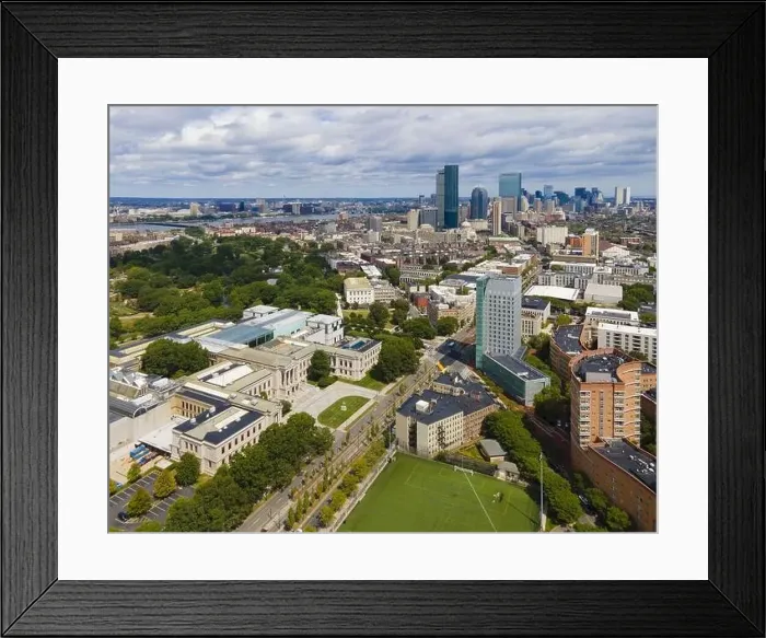 Framed Print : Boston Museum of Fine Arts and Back Bay skyscrapers including Prudential Tower
