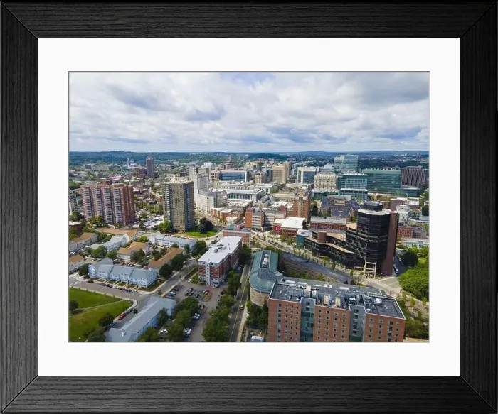 Framed Print : Boston Longwood Medical and Academic Area aerial view in Boston Framed Print : Boston Longwood Medical and Academic Area aerial view in Boston
