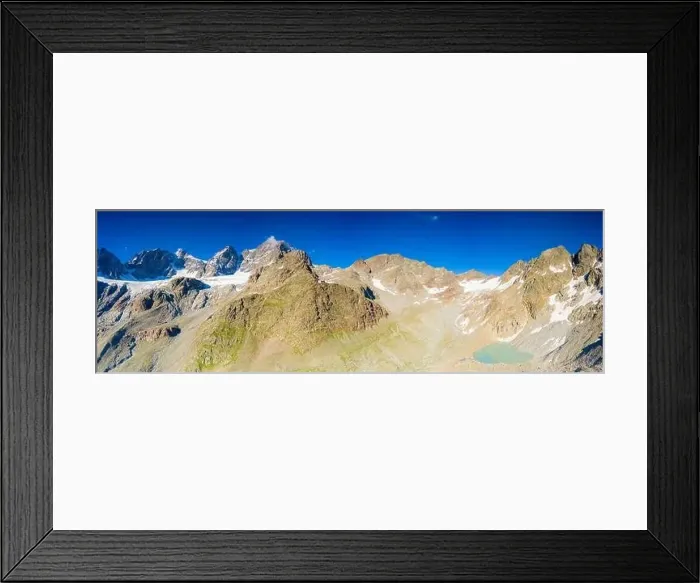 Framed Print : Bernina Group and Rifugio Marinelli hut in summer Framed Print : Bernina Group and Rifugio Marinelli hut in summer
